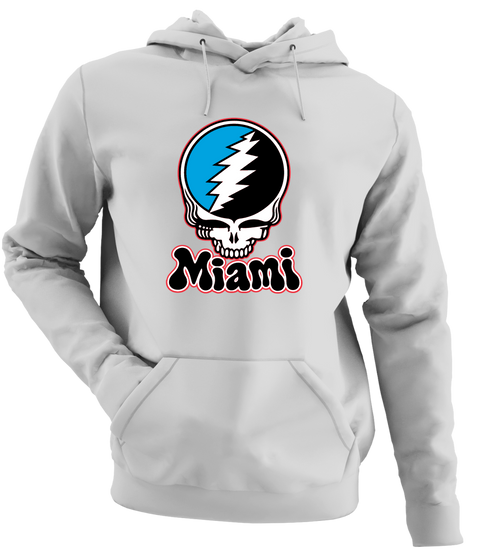 Miami Baseball Stealie Grateful Dead Hoodie — Miami Marlins — Sport Grey