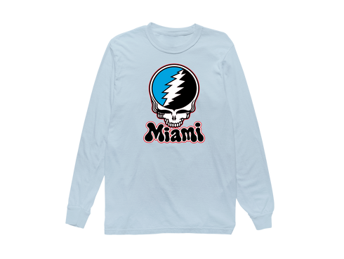 Miami Baseball Stealie Grateful Dead Long-Sleeve — Miami Marlins — Chambray