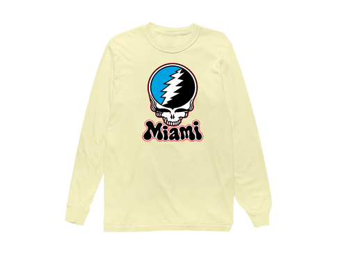 Miami Baseball Stealie Grateful Dead Long-Sleeve — Miami Marlins — Butter