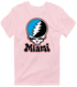 Miami Baseball Stealie Grateful Dead T-Shirt — Miami Marlins — Light Pink