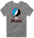 Miami Baseball Stealie Grateful Dead T-Shirt — Miami Marlins — Dark Heather