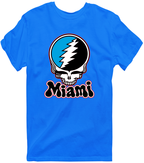 Miami Baseball Stealie Grateful Dead T-Shirt — Miami Marlins — Royal