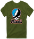 Miami Baseball Stealie Grateful Dead T-Shirt — Miami Marlins — Military Green