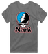 Miami Baseball Stealie Grateful Dead T-Shirt — Miami Marlins — Charcoal