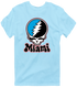 Miami Baseball Stealie Grateful Dead T-Shirt — Miami Marlins — Light Blue