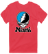 Miami Baseball Stealie Grateful Dead T-Shirt — Miami Marlins — Heather Red