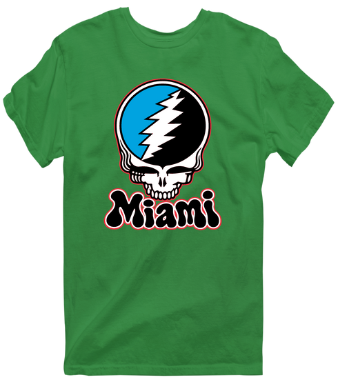 Miami Baseball Stealie Grateful Dead T-Shirt — Miami Marlins — Irish Green