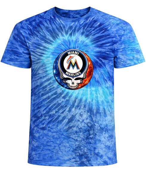 Miami Marlins Crystal Stealie Tie-Dye T-Shirt