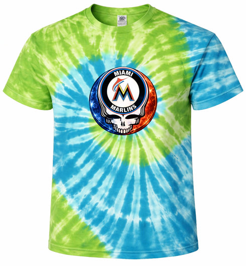 Miami Marlins Crystal Stealie Tie-Dye T-Shirt