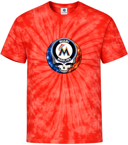 Miami Marlins Crystal Stealie Tie-Dye T-Shirt