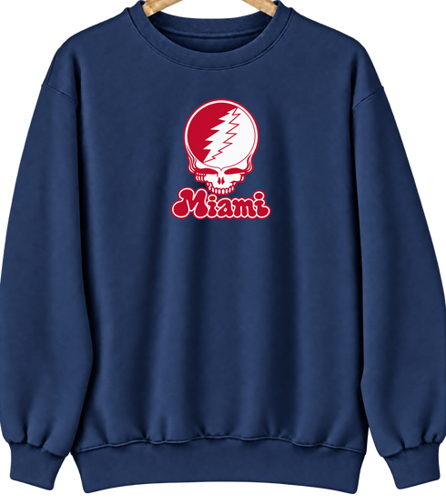Miami Stealie Premium Unisex Crewneck — Design: Miami University — Navy