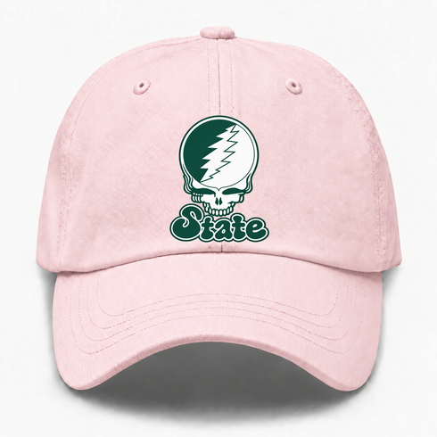 Michigan Stealie Premium Unisex Dad Hat — Design: Michigan State University — Pink