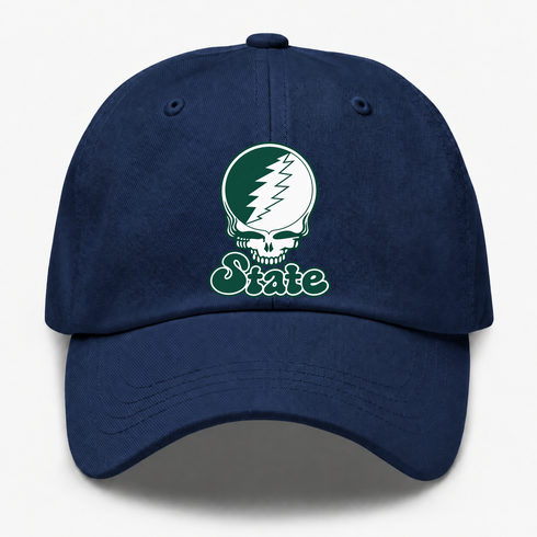Michigan Stealie Premium Unisex Dad Hat — Design: Michigan State University — Navy