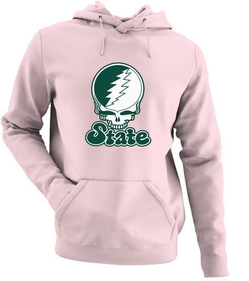 Michigan Stealie Premium Unisex Hoodie — Design: Michigan State University — Light Pink