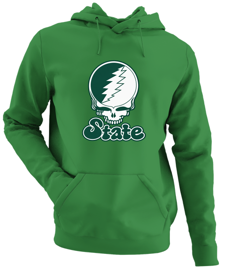 Michigan Stealie Premium Unisex Hoodie — Design: Michigan State University — Irish Green