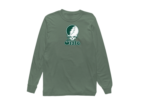 Michigan Stealie Premium Unisex Long-Sleeve — Design: Michigan State University — Light Green