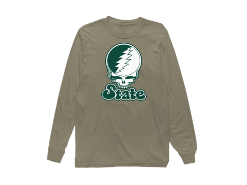 Michigan Stealie Premium Unisex Long-Sleeve — Design: Michigan State University — Sandstone