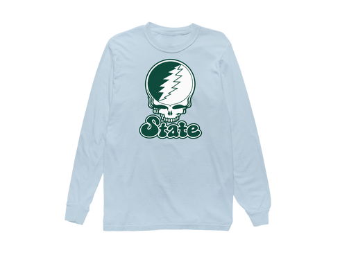Michigan Stealie Premium Unisex Long-Sleeve — Design: Michigan State University — Chambray