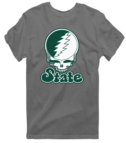 Michigan Stealie Premium Unisex T-Shirt — Design: Michigan State University — Charcoal