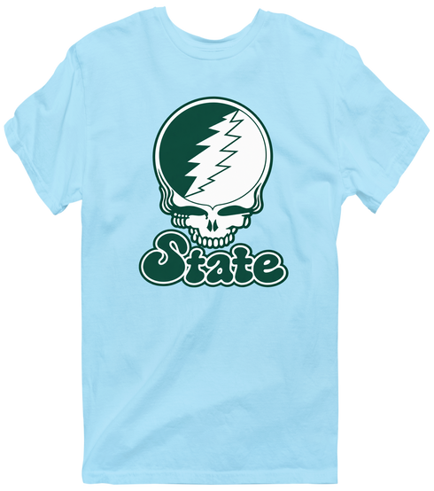 Michigan Stealie Premium Unisex T-Shirt — Design: Michigan State University — Light Blue