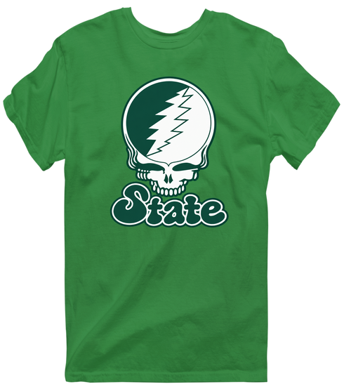 Michigan Stealie Premium Unisex T-Shirt — Design: Michigan State University — Irish Green