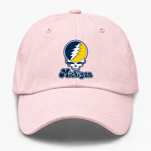 Michigan Stealie Premium Unisex Dad Hat — Design: Michigan University of — Pink