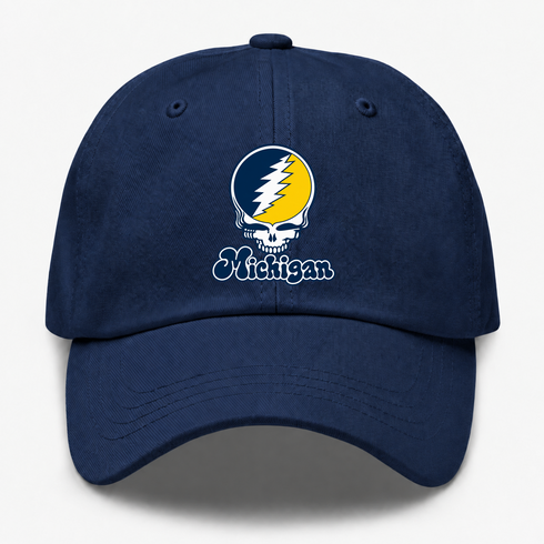 Michigan Stealie Premium Unisex Dad Hat — Design: Michigan University of — Navy