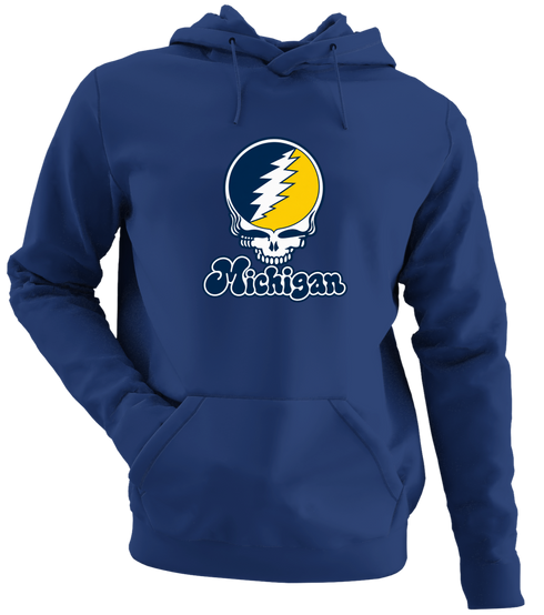 Michigan Stealie Premium Unisex Hoodie — Design: Michigan University of — Navy