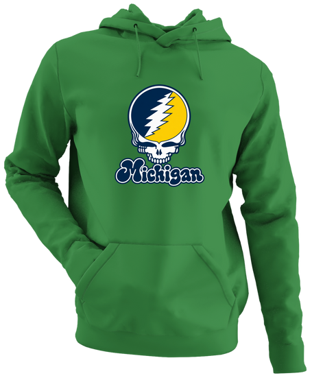 Michigan Stealie Premium Unisex Hoodie — Design: Michigan University of — Irish Green