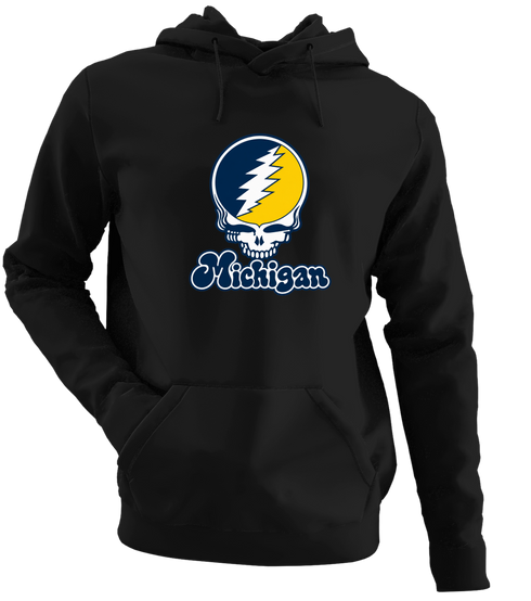 Michigan Stealie Premium Unisex Hoodie — Design: Michigan University of — Black