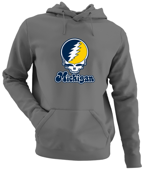 Michigan Stealie Premium Unisex Hoodie — Design: Michigan University of — Charcoal