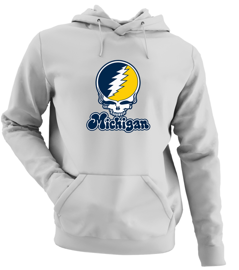Michigan Stealie Premium Unisex Hoodie — Design: Michigan University of — Sport Grey