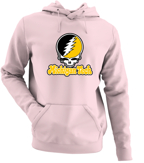 Michigan Tech Stealie Premium Unisex Hoodie — Design: Michigan Tech — Light Pink