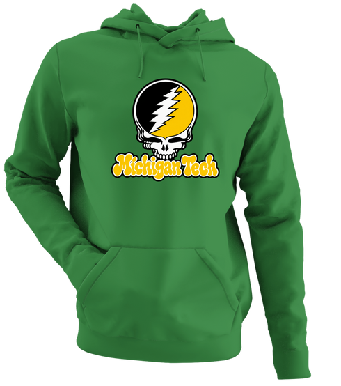 Michigan Tech Stealie Premium Unisex Hoodie — Design: Michigan Tech — Irish Green