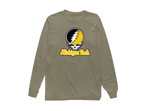 Michigan Tech Stealie Premium Unisex Long-Sleeve — Design: Michigan Tech — Sandstone