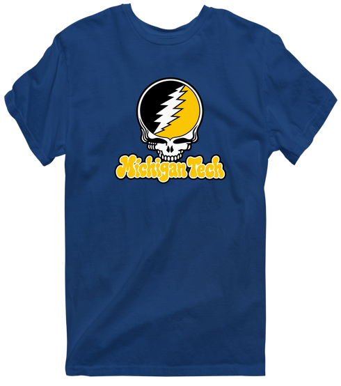 Michigan Tech Stealie Premium Unisex T-Shirt — Design: Michigan Tech — Navy