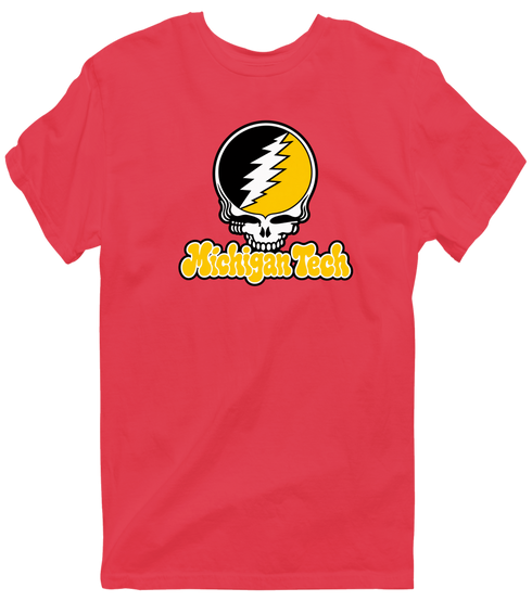 Michigan Tech Stealie Premium Unisex T-Shirt — Design: Michigan Tech — Heather Red