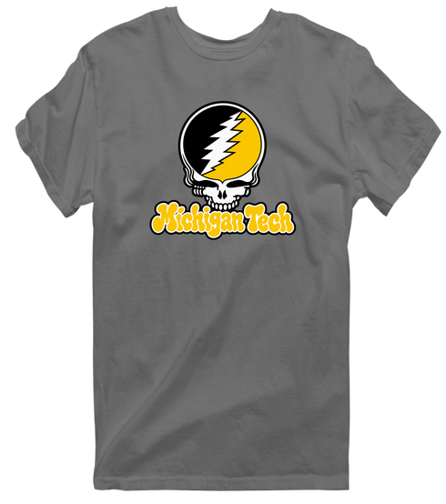 Michigan Tech Stealie Premium Unisex T-Shirt — Design: Michigan Tech — Charcoal