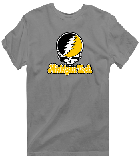 Michigan Tech Stealie Premium Unisex T-Shirt — Design: Michigan Tech — Dark Heather