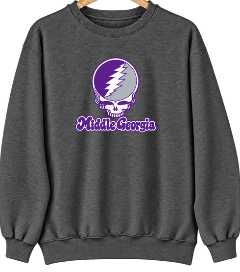Middle Georgia Stealie Premium Unisex Crewneck — Design: Middle Georgia State University — Dark Heather