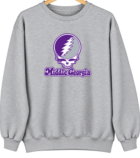 Middle Georgia Stealie Premium Unisex Crewneck — Design: Middle Georgia State University — Sport Grey