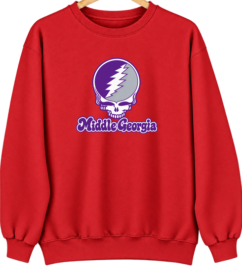 Middle Georgia Stealie Premium Unisex Crewneck — Design: Middle Georgia State University — Red