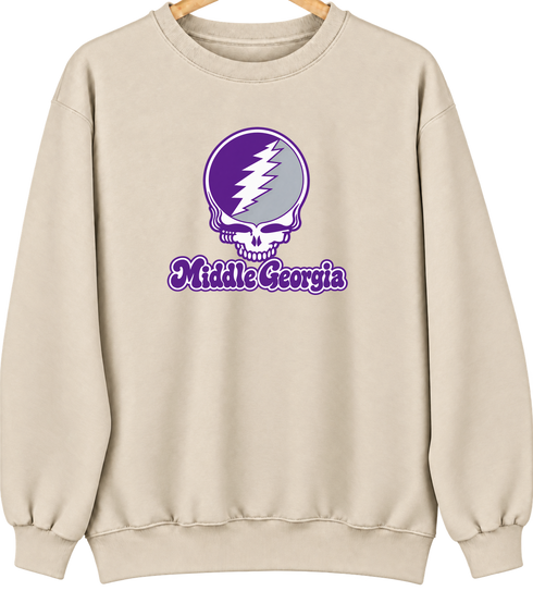 Middle Georgia Stealie Premium Unisex Crewneck — Design: Middle Georgia State University — Sand