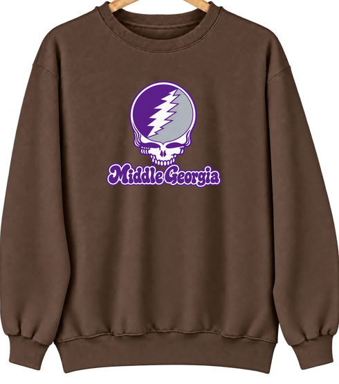 Middle Georgia Stealie Premium Unisex Crewneck — Design: Middle Georgia State University — Brown