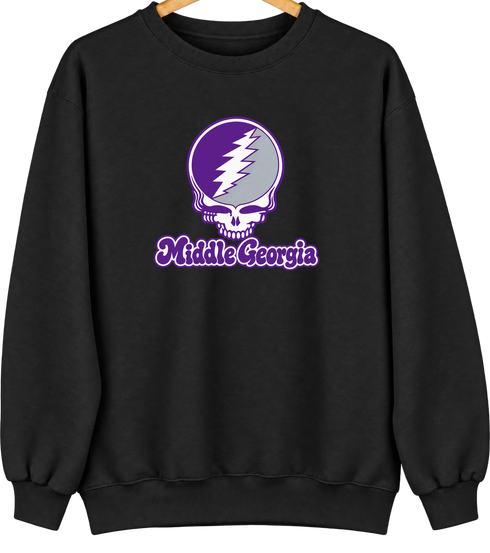 Middle Georgia Stealie Premium Unisex Crewneck — Design: Middle Georgia State University — Black