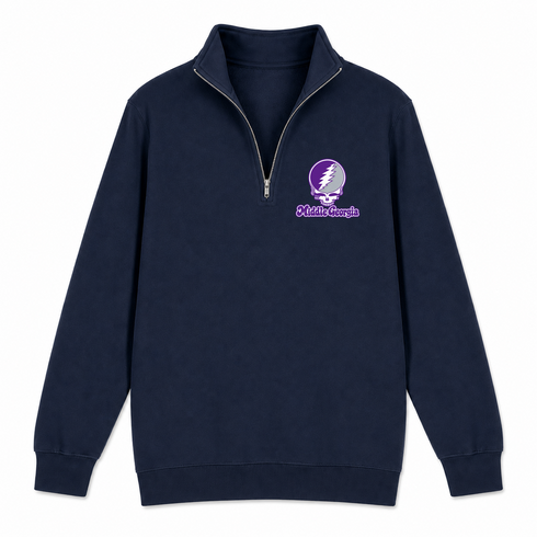 Middle Georgia Stealie Premium Unisex Quarter-Zip — Design: Middle Georgia State University — Navy