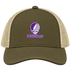 Middle Georgia Stealie Premium Unisex Trucker Cap — Design: Middle Georgia State University — Moss/Khaki