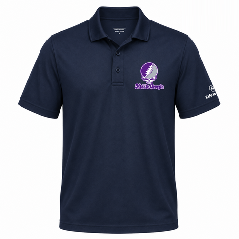 Middle Georgia Stealie Premium Unisex Polo — Design: Middle Georgia State University — Navy