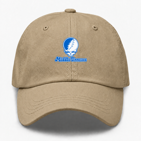 Middle Tennessee Stealie Premium Unisex Dad Hat — Design: Middle Tennessee State University — Khaki