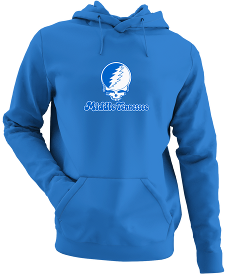 Middle Tennessee Stealie Premium Unisex Hoodie — Design: Middle Tennessee State University — Heather Royal